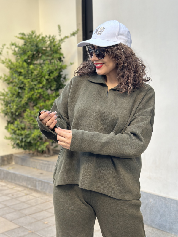 ست بافت یقه دار